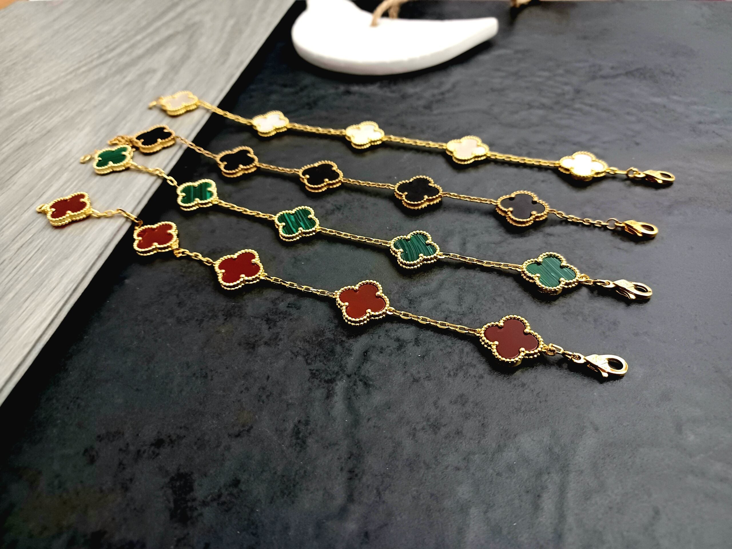 Black Clover Silver Plated Bracelet