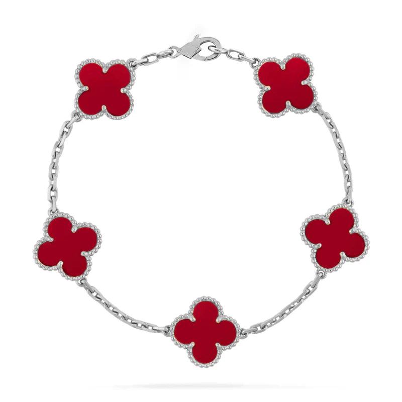 Green Clover Silver Bracelet