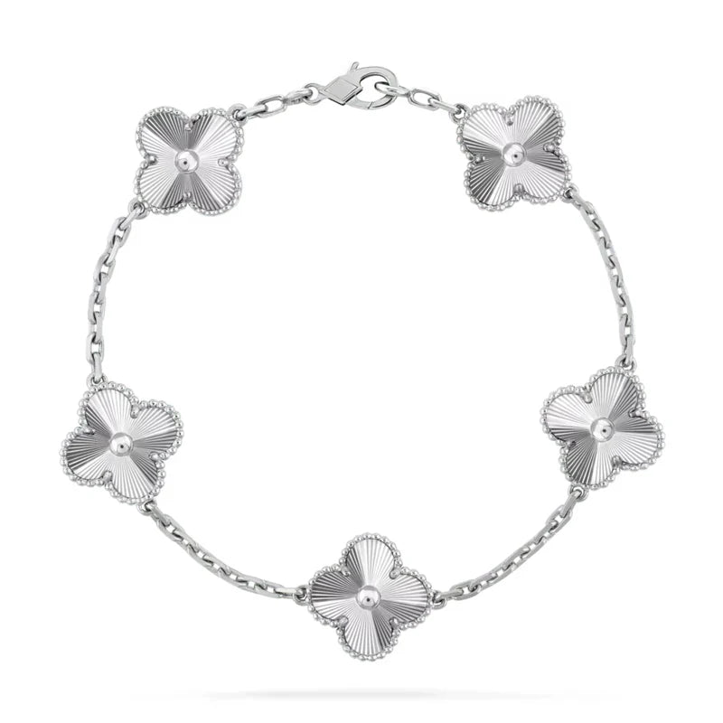 Green Clover Silver Bracelet