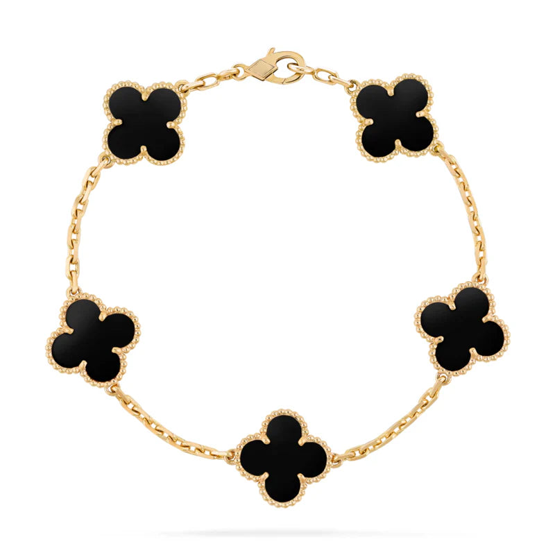 925 Sterling Silver Green Clover Bracelet