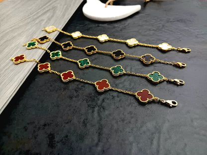 Black Clover Silver Plated Bracelet