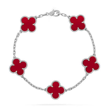Green Clover Silver Bracelet