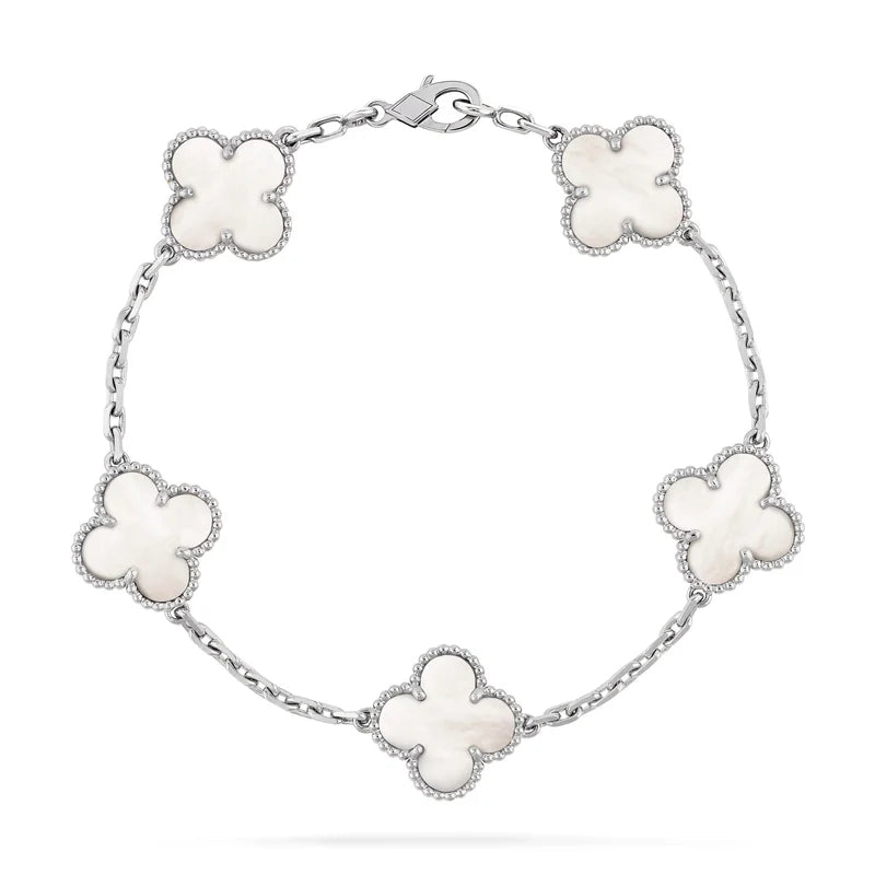 Green Clover Silver Bracelet