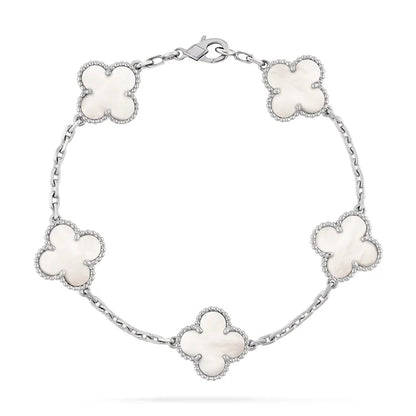 Green Clover Silver Bracelet