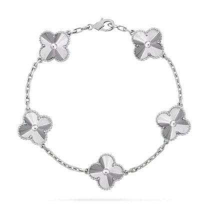 Black Clover Silver Plated Bracelet