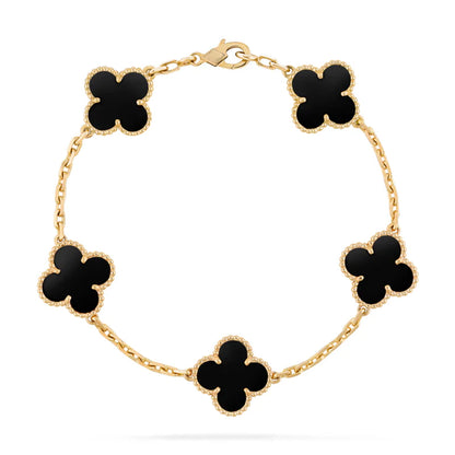 925 Sterling Silver Green Clover Bracelet