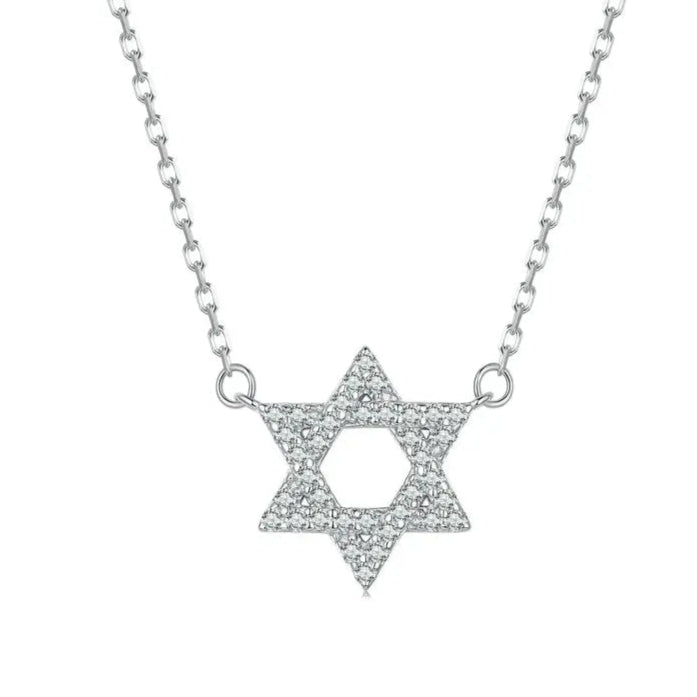 925 Sterling Silver Star of David Pendant Necklace