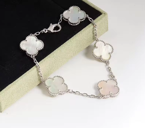Green Clover Silver Bracelet