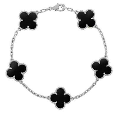 Green Clover Silver Bracelet