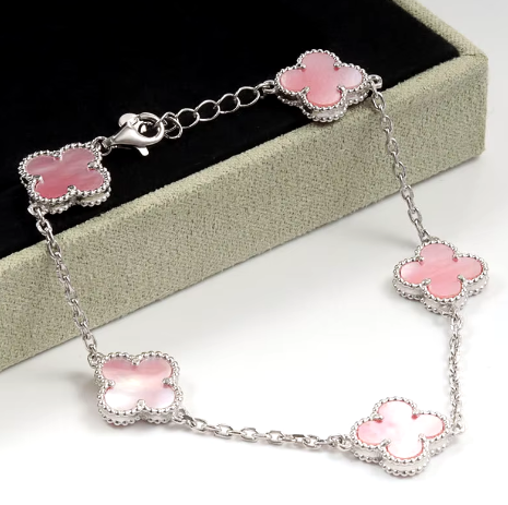 Green Clover Silver Bracelet