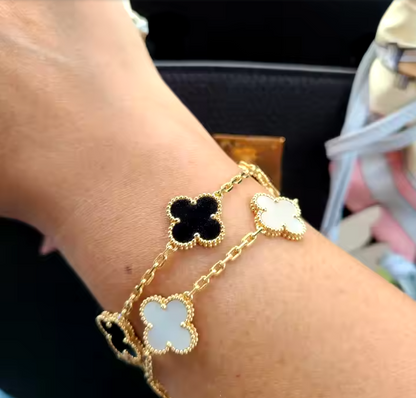 Green Clover Silver Bracelet